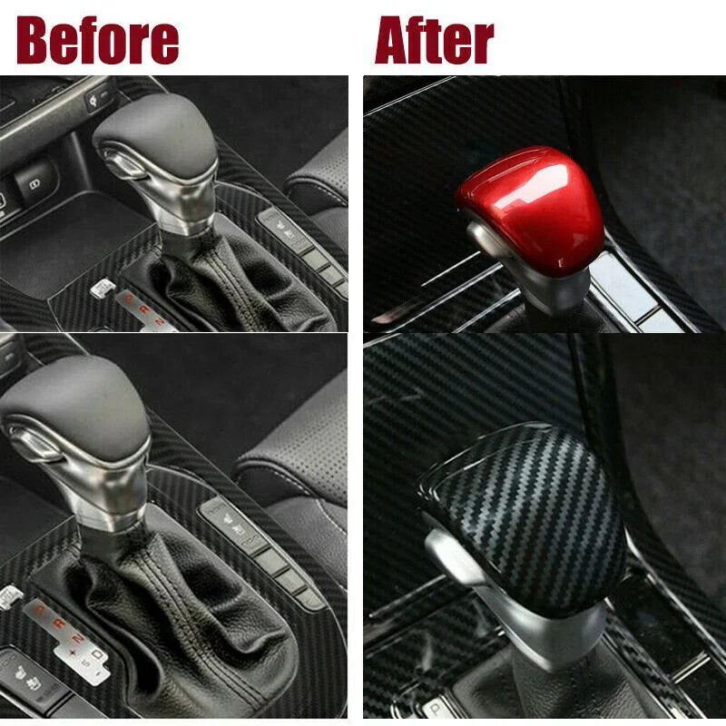 Kia Forte K3 2019 2020 2021 szénszálas stílusú piros ABS belső váltókar váltógomb burkolat matrica kárpit autóalkatrészeihez
