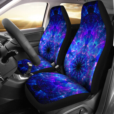 2 db Mandala autós üléshuzatok Boho Lotus Print első automatikus üléshuzat, autós vödörülés védőhuzatok univerzális illeszkedés