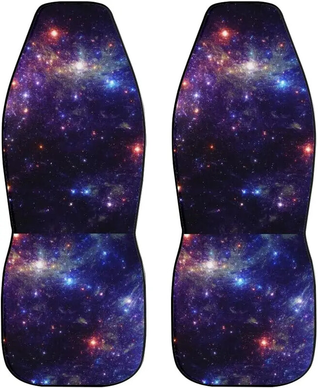 Šaunūs Galaxy automobilinių sėdynių užvalkalai Mėlyni žieminiai šilti priekinės sėdynės apsauginiai užvalkalai Visas komplektas 2 vnt Universalus patvarus kaušo sėdynė