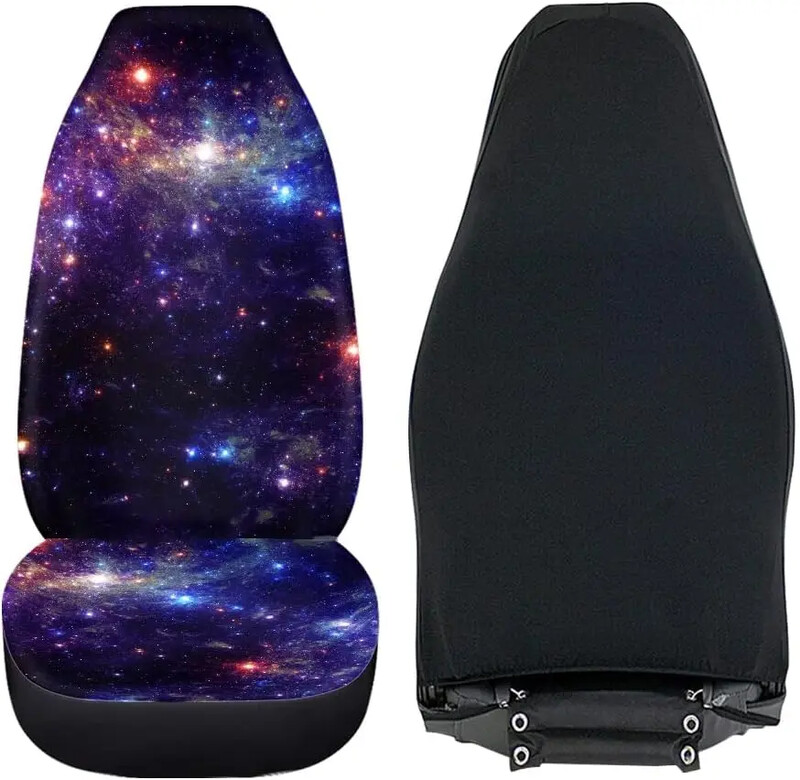 Šaunūs Galaxy automobilinių sėdynių užvalkalai Mėlyni žieminiai šilti priekinės sėdynės apsauginiai užvalkalai Visas komplektas 2 vnt Universalus patvarus kaušo sėdynė