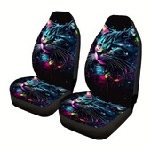 2 bucăți Galaxy Cat Printed Husă scaun auto pentru bărbați scaune din față pentru bărbați și femei Protector scaun găleată perne scaun auto pentru mașină SUV