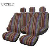 Uxcell 7ks Univerzálna viacfarebná deka Baja v etnickom štýle, odolný poťah na sedadlo do auta, automobilový chránič
