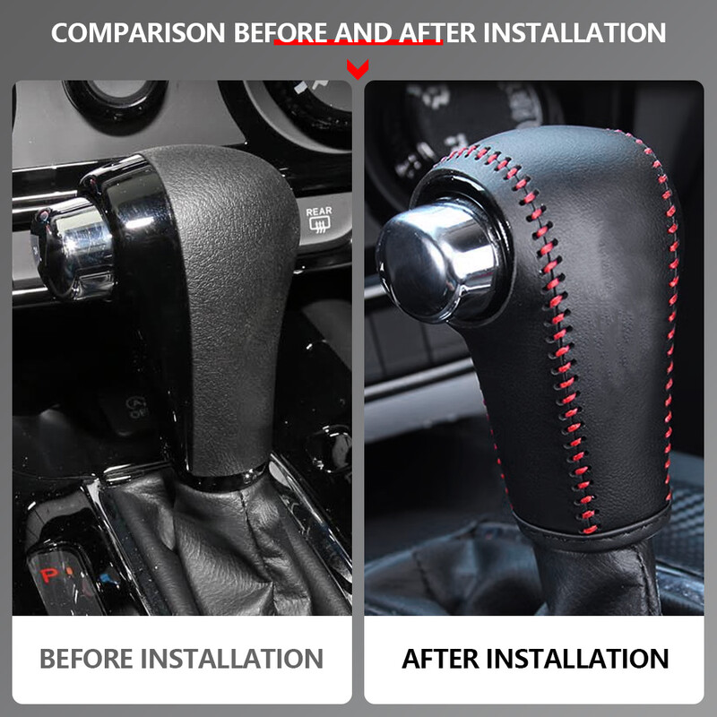 Κάλυμμα προστασίας πόμολο αλλαγής ταχυτήτων αυτοκινήτου από γνήσιο δέρμα για Honda Vezel HRV HR-V 2014 - 2019 2020+ AT Gear Shift Collars