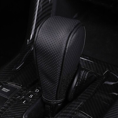 Husă din piele pentru mânerul schimbătorului de mașini, antiderapant, rezistent la uzură, respirabil, reglabil, capac pentru butonul de schimbător, accesorii universale pentru interiorul mașinii