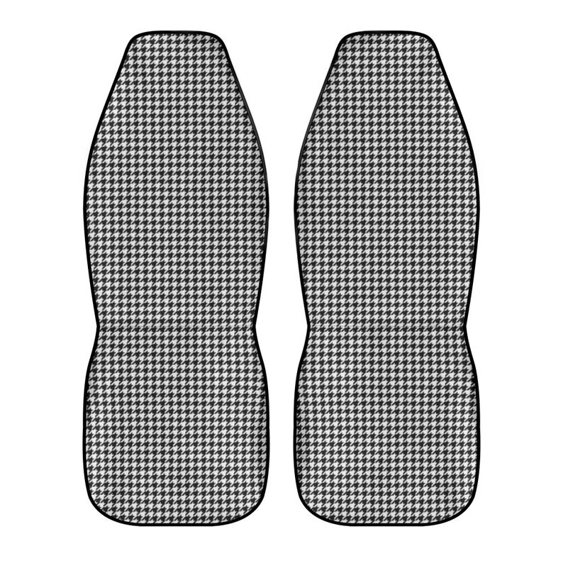Houndstooth autós üléshuzat nőknek aranyos, elegáns fekete-fehér üléshuzat járműhöz, egyszerű, semleges, esztétikus autó dec.