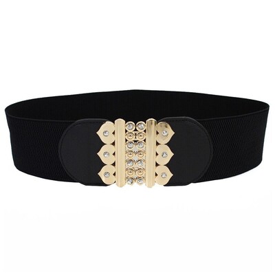 Luksuzni ženski široki remen, elastična starinska kožna kopča, široka modna divlja kopča, ženski remen oko struka