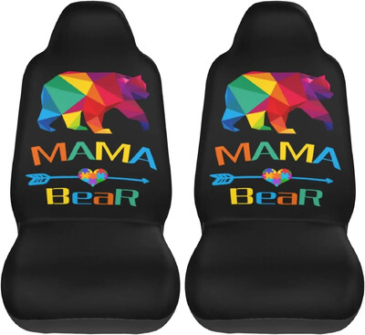 Vintage Bear Brown automašīnu sēdekļu pārvalku komplekts 2 gab. Priekšējo sēdekļu aizsargierīces universālajam vieglo apvidus auto furgonam kravas automašīnas auto sēdekļa pārvalku komplekts