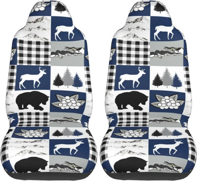 Vintage Bear Brown automašīnu sēdekļu pārvalku komplekts 2 gab. Priekšējo sēdekļu aizsargierīces universālajam vieglo apvidus auto furgonam kravas automašīnas auto sēdekļa pārvalku komplekts