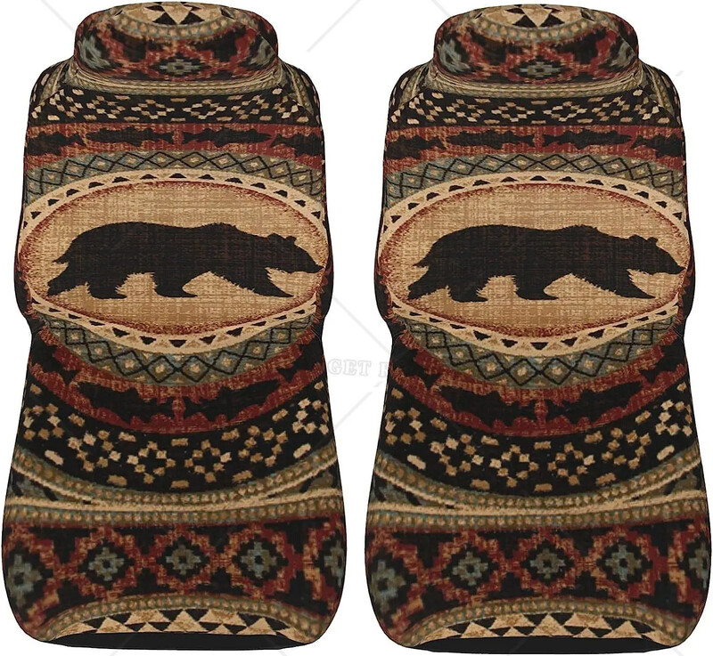 Vintage Bear Brown automašīnu sēdekļu pārvalku komplekts 2 gab. Priekšējo sēdekļu aizsargierīces universālajam vieglo apvidus auto furgonam kravas automašīnas auto sēdekļa pārvalku komplekts