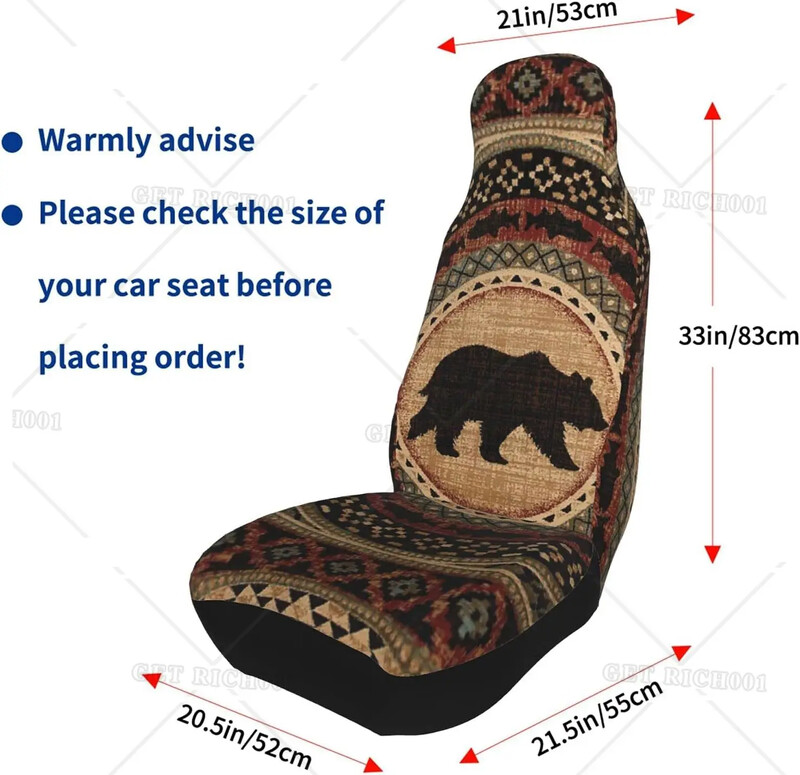 Vintage Bear Brown automašīnu sēdekļu pārvalku komplekts 2 gab. Priekšējo sēdekļu aizsargierīces universālajam vieglo apvidus auto furgonam kravas automašīnas auto sēdekļa pārvalku komplekts