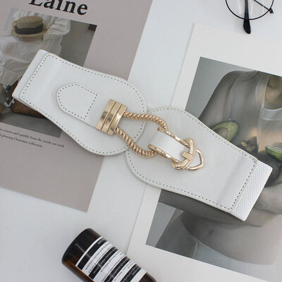 Fashion-Forward női deréköv: elasztikus dekoratív öv virág formájú kialakítással – tökéletes ruhákhoz és szoknyákhoz!