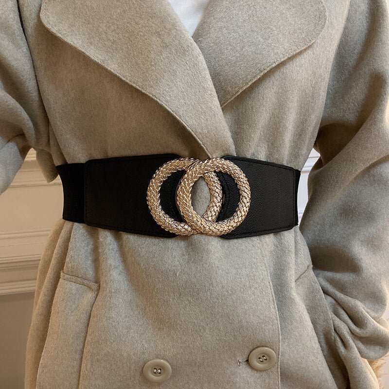 Divatos PU bőr rugalmas széles övek női sztreccs vastag derékruha nagyméretű bőr derékpántok