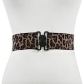 Opasky pre ženy, nový jednoduchý elastický pás s leopardím vzorom, ozdobný pás, široký módny dámsky opasok čierny 5 cm