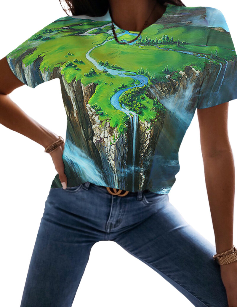 Ženska majica kratkih rukava Ljeto Novi kreativni cvjetni uzorak 3D print Ženske majice kratkih rukava 