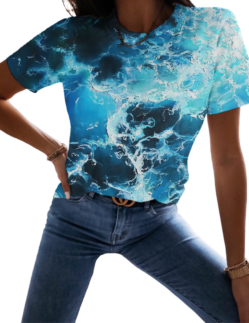 Ženska majica kratkih rukava Ljeto Novi kreativni cvjetni uzorak 3D print Ženske majice kratkih rukava 