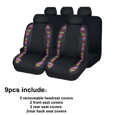 AUTO PLUS univerzális légáteresztő háló és színes vászon varrott poliészter szövet autós üléshuzatok készlet üléspárna védő