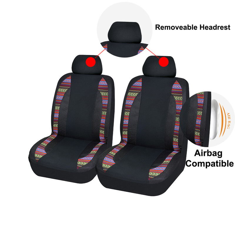 AUTO PLUS univerzális légáteresztő háló és színes vászon varrott poliészter szövet autós üléshuzatok készlet üléspárna védő