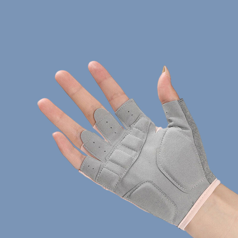 Sporta cimdi Svara celšana Fitness Riteņbraukšana Puspirkstu saules aizsardzība Stienis Ledus Zīds Vīrieši Sieviešu Joga Pretslīdes cimdi