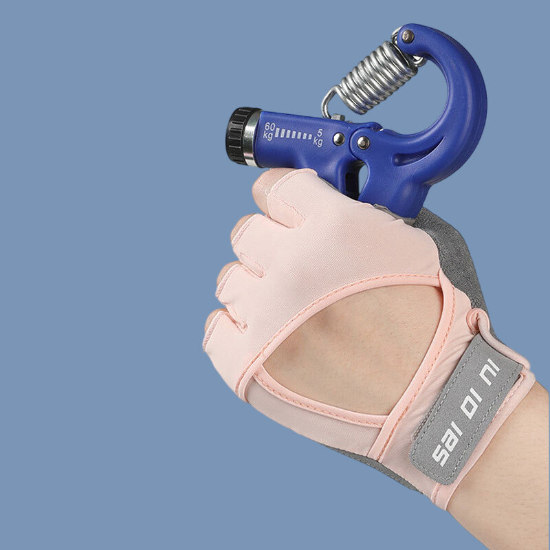 Sporta cimdi Svara celšana Fitness Riteņbraukšana Puspirkstu saules aizsardzība Stienis Ledus Zīds Vīrieši Sieviešu Joga Pretslīdes cimdi