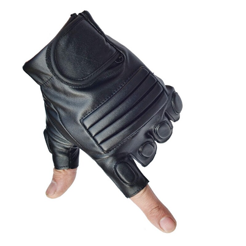 1 pora vyrų pusės piršto juoda plaunama poliuretano odinė taktinė sporto salės kovos pirštinė Laipiojimo sportinė kūno rengyba dviračių kumštinė