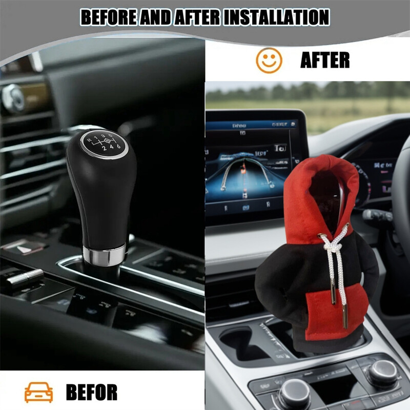 Automobilio perjungimo svirties apsauga Megztinis Pavarų dėžės rankenos dangtelio striukė Auto salono priedai Mini Hoodie Pavarų dėžės svirties dangtelis