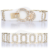 Moteriškas juosmens diržas, moteriškas dekoratyvinis diržas madingas elastingas moteriškas deimantinis įdėklas, elastinga juosmens juosta, paplatintas juosmens diržas