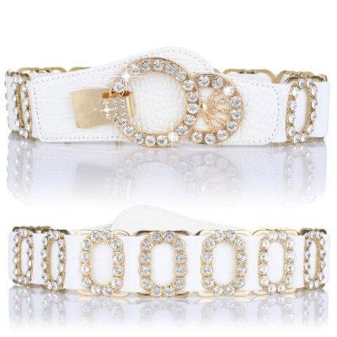 Moteriškas juosmens diržas, moteriškas dekoratyvinis diržas madingas elastingas moteriškas deimantinis įdėklas, elastinga juosmens juosta, paplatintas juosmens diržas