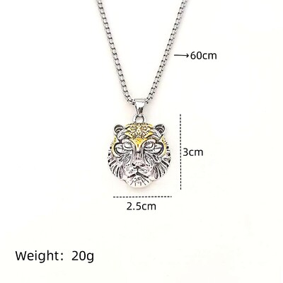 1 ks Vintage náhrdelník pre mužov aj ženy Módny trend Tiger Head Prívesok Šperky