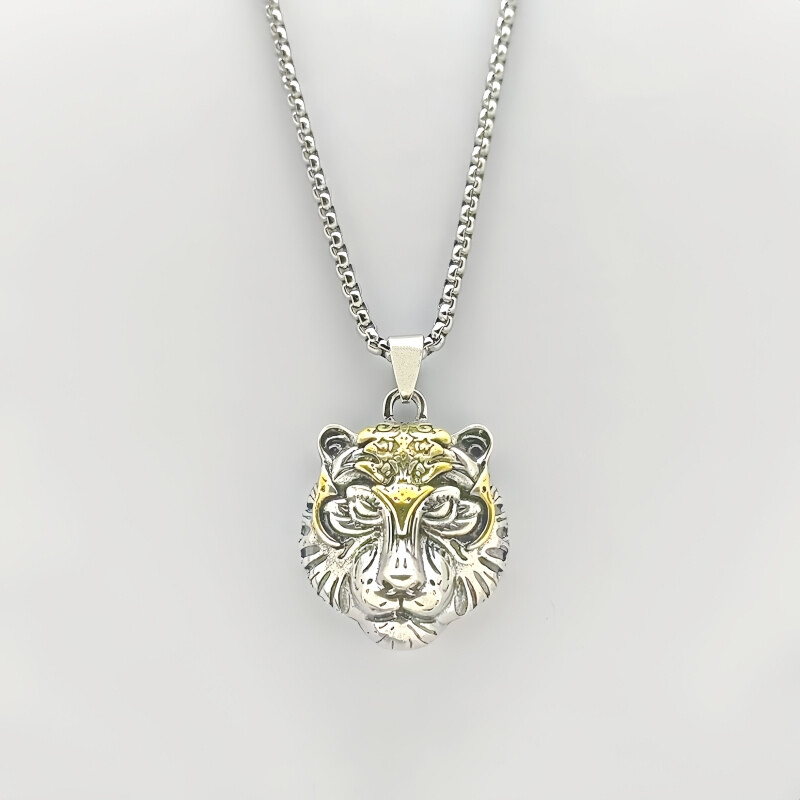 1 ks Vintage náhrdelník pre mužov aj ženy Módny trend Tiger Head Prívesok Šperky
