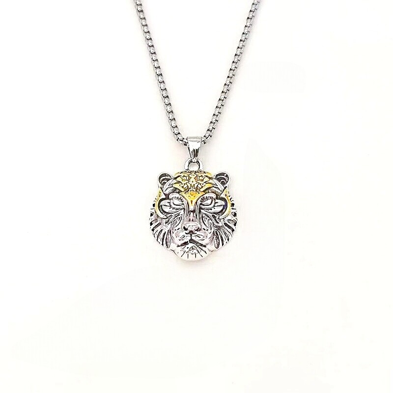 1 ks Vintage náhrdelník pre mužov aj ženy Módny trend Tiger Head Prívesok Šperky