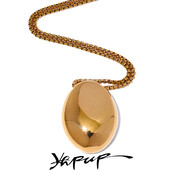 Yhpup 70cm minimalistički dugi uniseks džemper s lančićem, nakit, 316l ovalna ogrlica s privjeskom od nehrđajućeg čelika za muškarce, žene vodootporna