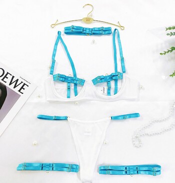 Hot Style Sexy Two Color Fitted Strappy Hollow Out Σέξι εσώρουχα τεσσάρων τεμαχίων Διαθέσιμα Cross Border σε Ευρώπη και Αμερική