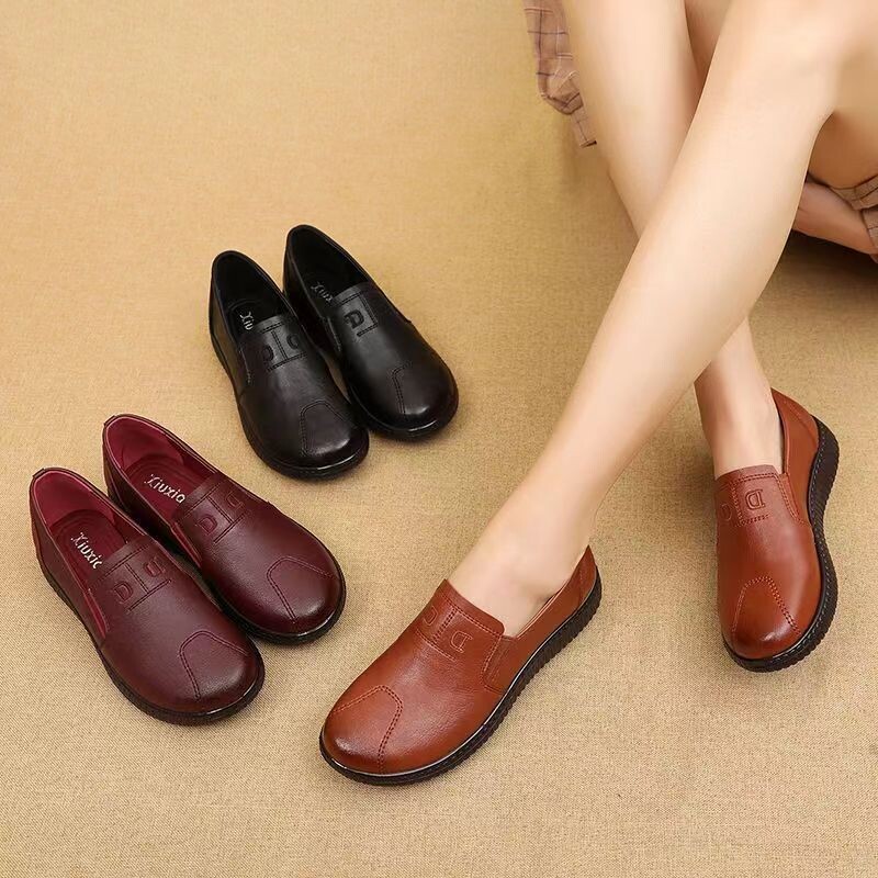 Dámske retro kožené balerínky, pohodlné mokasíny, dámske balerínky, vintage topánky Y2K pre dámy, ležérne mokasíny, zapatos mujer