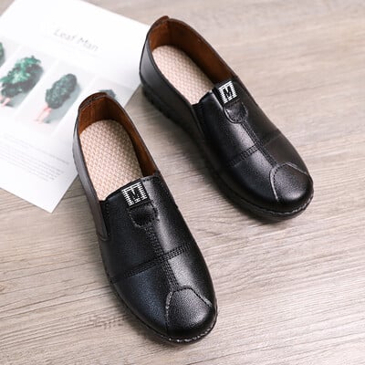 Bőr női alkalmi cipők Desiger tornacipők Könnyű anya mokaszinok Felcsúsztatható női naplopók Oxford cipők Női Zapatos Mujer