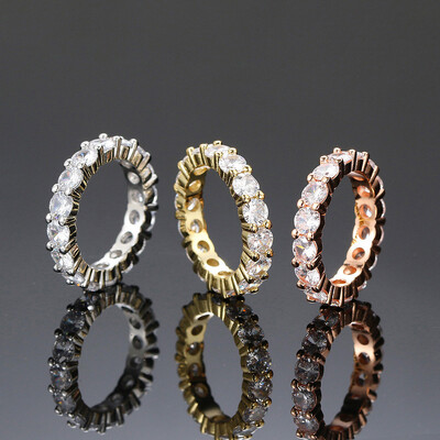 Iced Out Ring for Women Punk Hiphop AAA+ Cubic cirkónia arany színű kristály gyűrűk kiegészítők hippi ékszerek nagykereskedelme OHR051