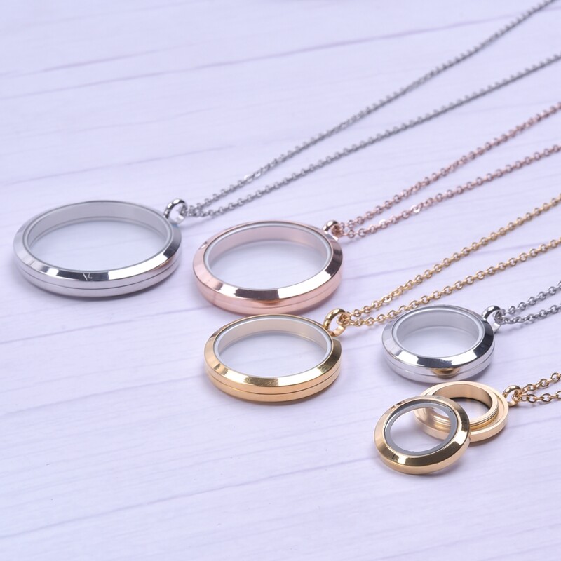 Nou 1PC Mix Size Rotund Living Memory Foto Relicario Locket Pandantiv Floating Chams Picture Colieri Pentru Bijuterii Femei Bărbați Cadou