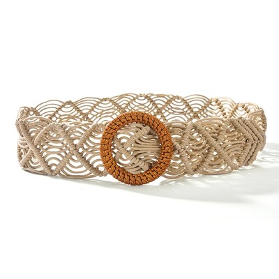 Cureaua de damă, modă retro, frânghie de ceară, țesătură în talie, stil etnic, țesătură manuală, sigiliu în talie extra lat, combinat cu fustă.