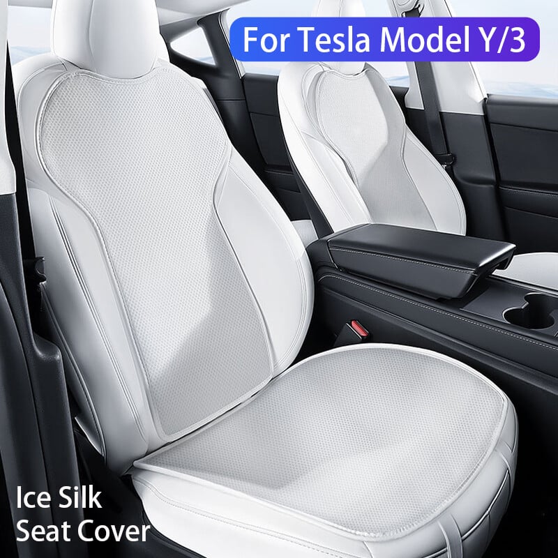 Poťah na sedadlo Ice Silk pre Tesla Model Y Model 3 2024-2018 Priedušný a pohodlný Neupchatý a nepotiaci sa vankúš do auta