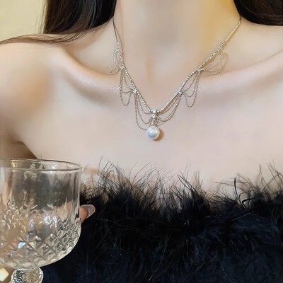 Kpop Vintage Love Heart Pendant Choker kaklarota sievietēm cirkona pērļu ķēdes ballīte Estētiskās rotaslietas Ziemassvētku dāvanu karstā izpārdošana
