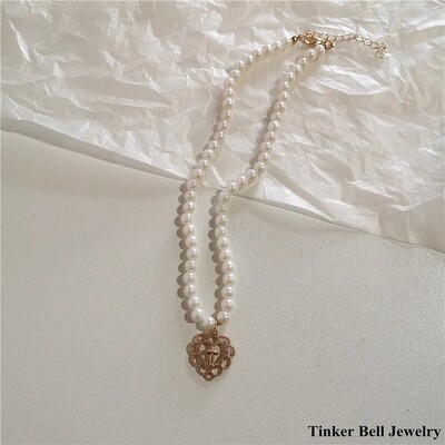 Kpop Vintage Love Heart Pendant Choker kaklarota sievietēm cirkona pērļu ķēdes ballīte Estētiskās rotaslietas Ziemassvētku dāvanu karstā izpārdošana