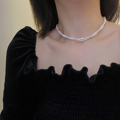 Kpop Vintage Love Heart Pendant Choker kaklarota sievietēm cirkona pērļu ķēdes ballīte Estētiskās rotaslietas Ziemassvētku dāvanu karstā izpārdošana