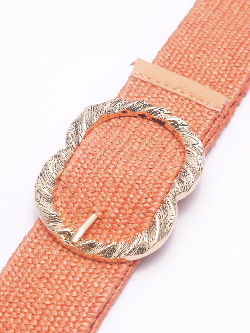 Női szalma fonott öv nyári PP szalma szőtt öv strand stílusú rugalmas széles derékpánt Boho ruha szoknya dekoratív öv nyaralás