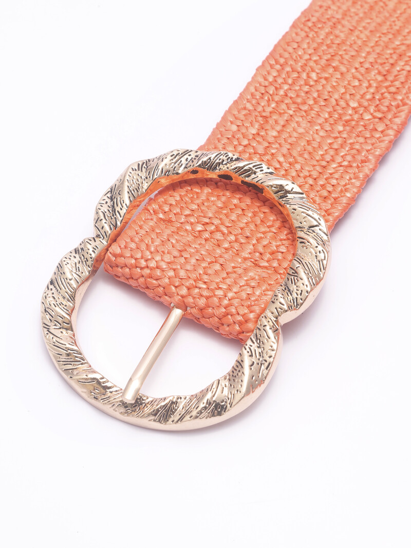 Női szalma fonott öv nyári PP szalma szőtt öv strand stílusú rugalmas széles derékpánt Boho ruha szoknya dekoratív öv nyaralás