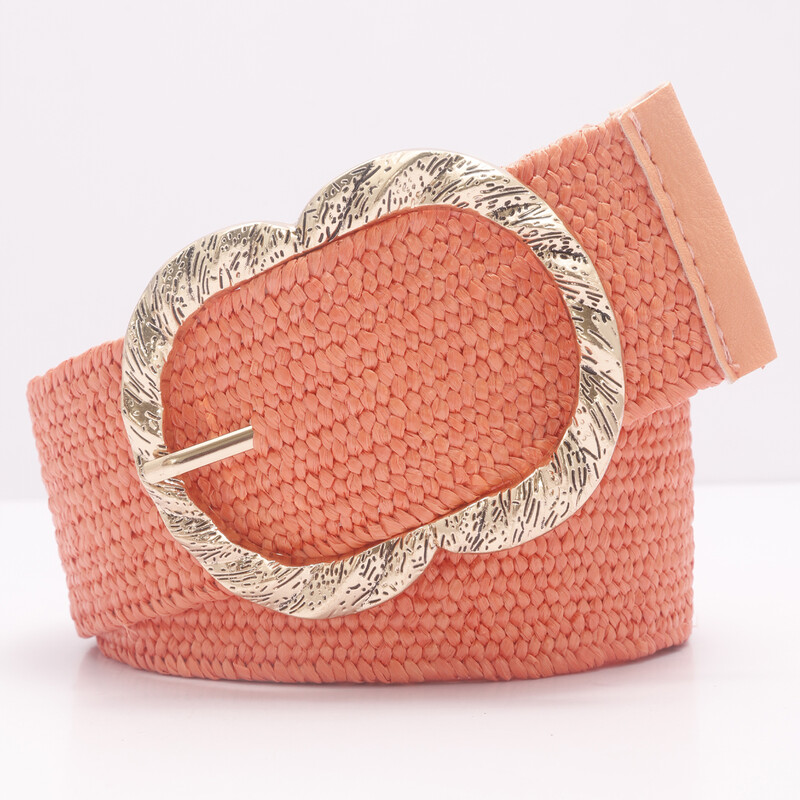 Női szalma fonott öv nyári PP szalma szőtt öv strand stílusú rugalmas széles derékpánt Boho ruha szoknya dekoratív öv nyaralás