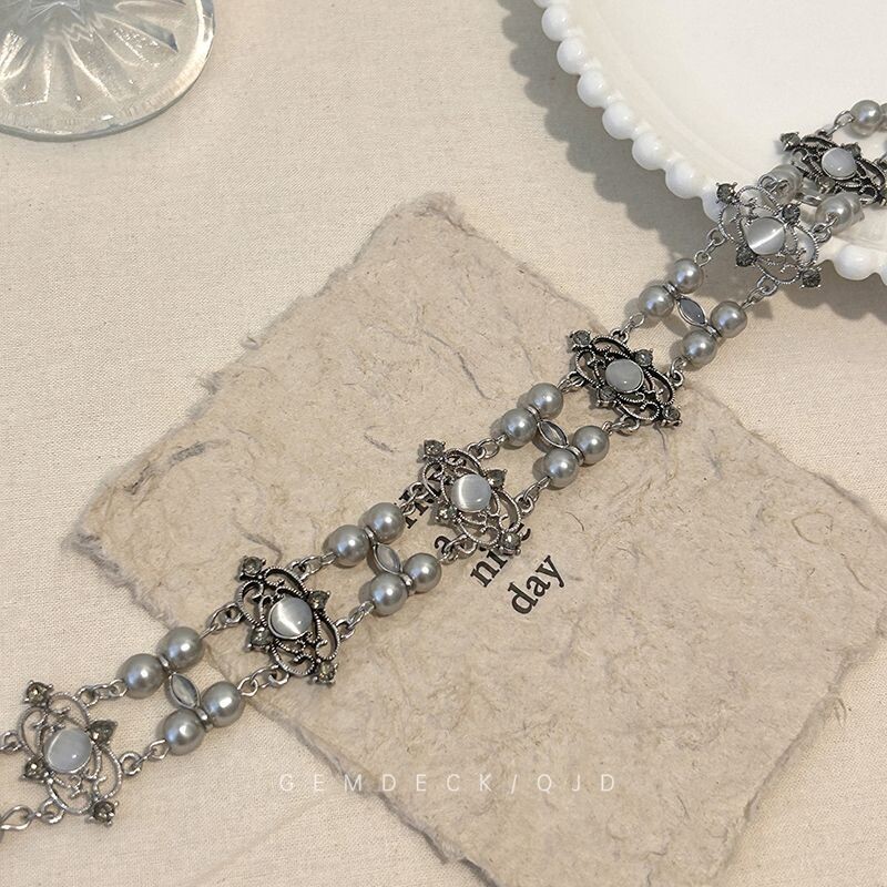 2024. Nova vintage ogrlica s dvokatnim biserom i tigrovim okom, luksuzna uniseks ogrlica u dvorskom stilu za žene, muškarce, nakit za parove