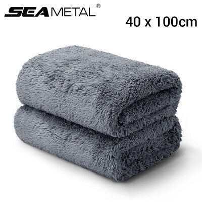 SEAMETAL 40X100CM Πετσέτα πλυσίματος αυτοκινήτου Coral Velvet Microfiber Καθαρό ύφασμα Χωρίς στρίφωμα Πυκνές μαλακές πετσέτες πλυσίματος αυτοκινήτων υψηλής απορροφητικότητας