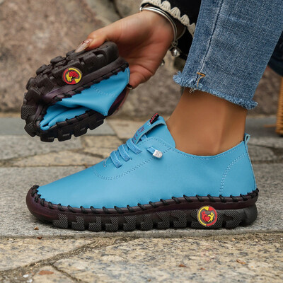 Moteriški vasariniai batai odiniai rankų darbo batai mamai Patogūs lengvi Oksfordo didelio dydžio batai minkštu padu Обувь Женская Летняя