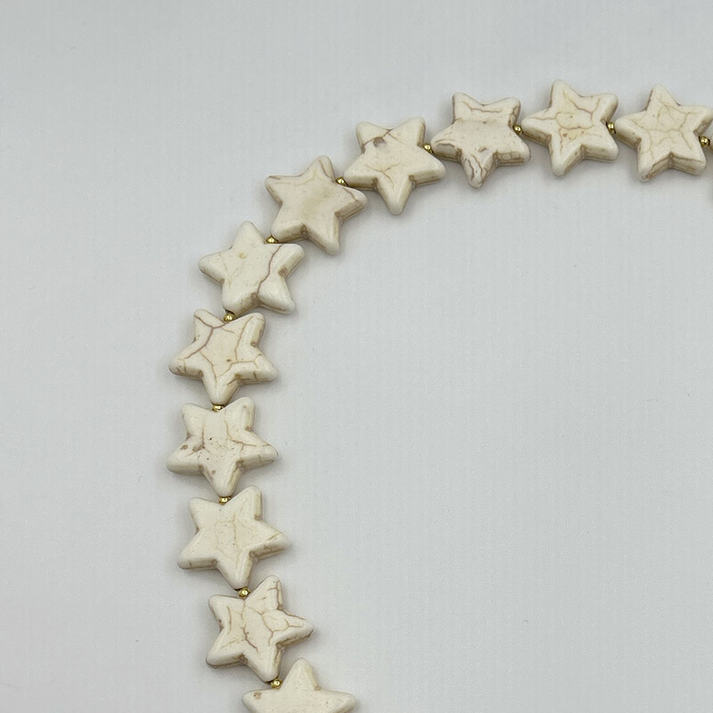 Módny klasický pentagram biely howlitový korálkový náhrdelník s prírodným kameňom, muž a žena, tyrkysový hviezdny prívesok, obojok, sviatočné šperky