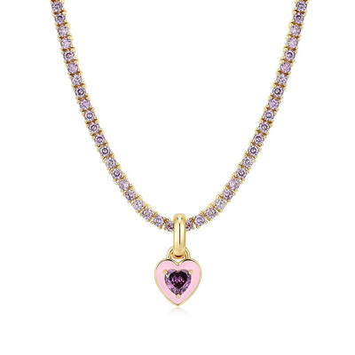 Ljubavno srce privjesak Choker ogrlica za žene Rose Red Cirkon Lanac Party Estetski nakit Dodaci Božićni darovi Hot Sale