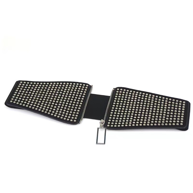 Nou cu fermoar, versatil, capac de talie lată, talie retro, decorație de modă europeană și americană, rochie cu decorare cu centură elastică pentru